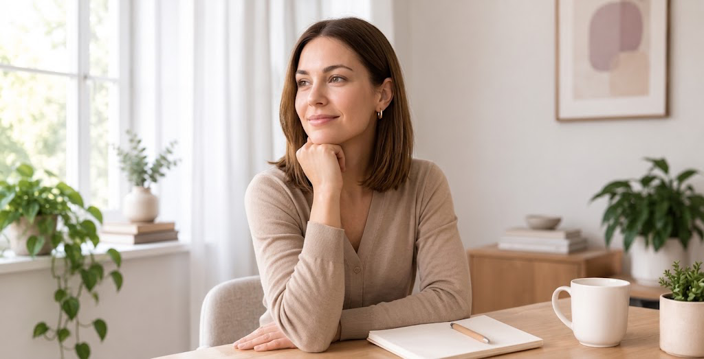 Mujer consultando información sobre su salud reproductiva
